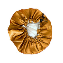 Load image into Gallery viewer, Bonnet réversible &amp; ajustable en Satin rose et beige - POPMYCURLS BOX PARIS
