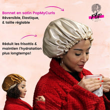 Load image into Gallery viewer, Bonnet réversible &amp; ajustable en Satin - POPMYCURLS BOX PARIS
