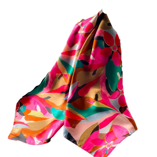 Grand foulard satiné chic 70x70cm 4 saisons - POPMYCURLS BOX PARIS