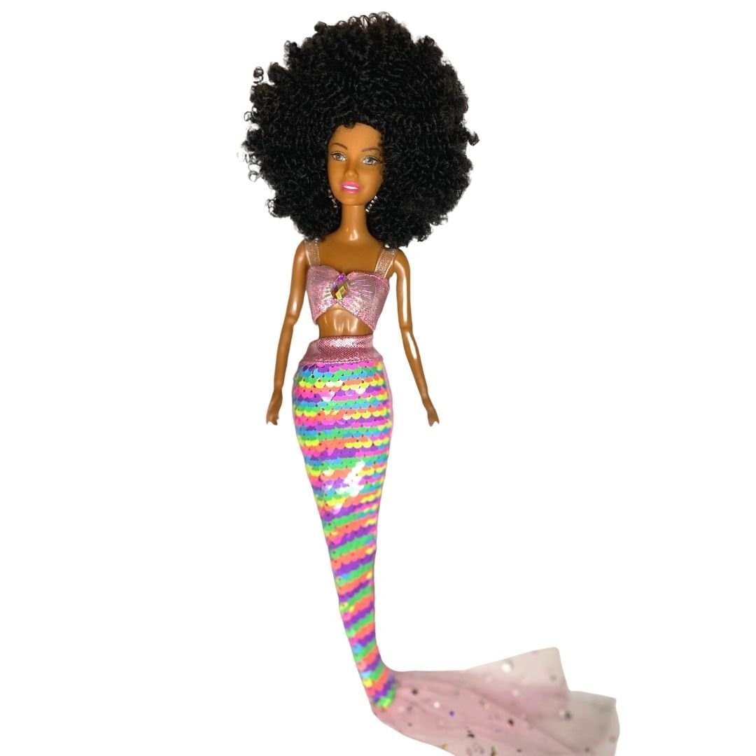 Pack enfant cheveux bouclés à crépus + 1 Barbie Offerte!